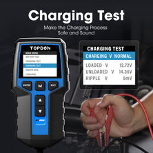 TOPDON Car Battery Tester BT200, 12V/24V Battery Tester 100-2000CCA, with Battery Cranking Charging Tests, for Cars Motorcycles Boats SUVs Trucks, for Both Professionals and DIYers