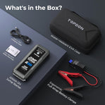 TOPDON Jump Starter JS2000, 2000A/16000mAh Battery Booster Jump Starter Power Pack for Up to 8L Gas/6L Diesel Engines, Portable Jump Starter Power Bank with Jumper Cable/LED Flashlight